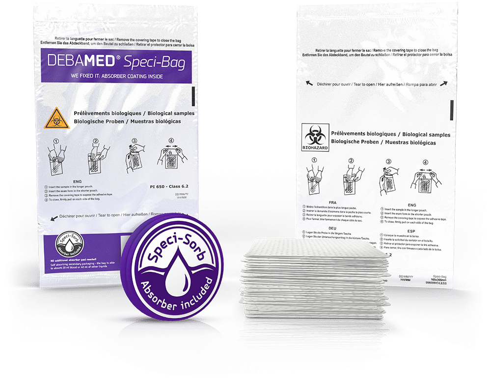 DEBAMED Speci-Sorb Abbildung mit Absorber DEBAMED® Speci-Bag mit Speci-Sorb